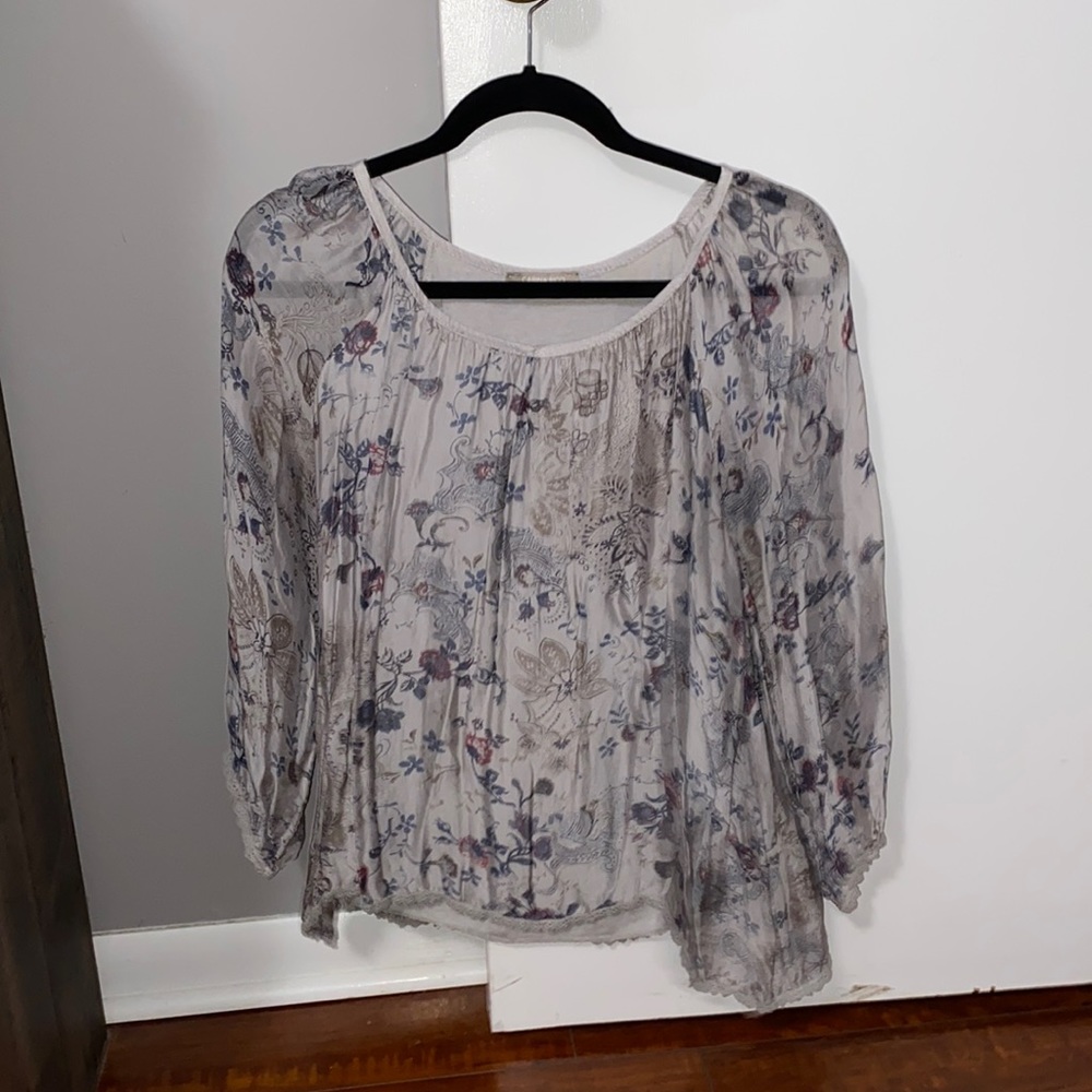 Carina Ricci  Silk blend  floral  Blouse made in Italy size Small